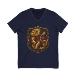 House of Lion – Unisex V-Neck T-Shirt – Wizarding School Courage with Confident Style - Image 8