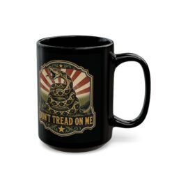 Gadsden Flag - Black Mug – Don’t Tread on My Coffee - Image 6