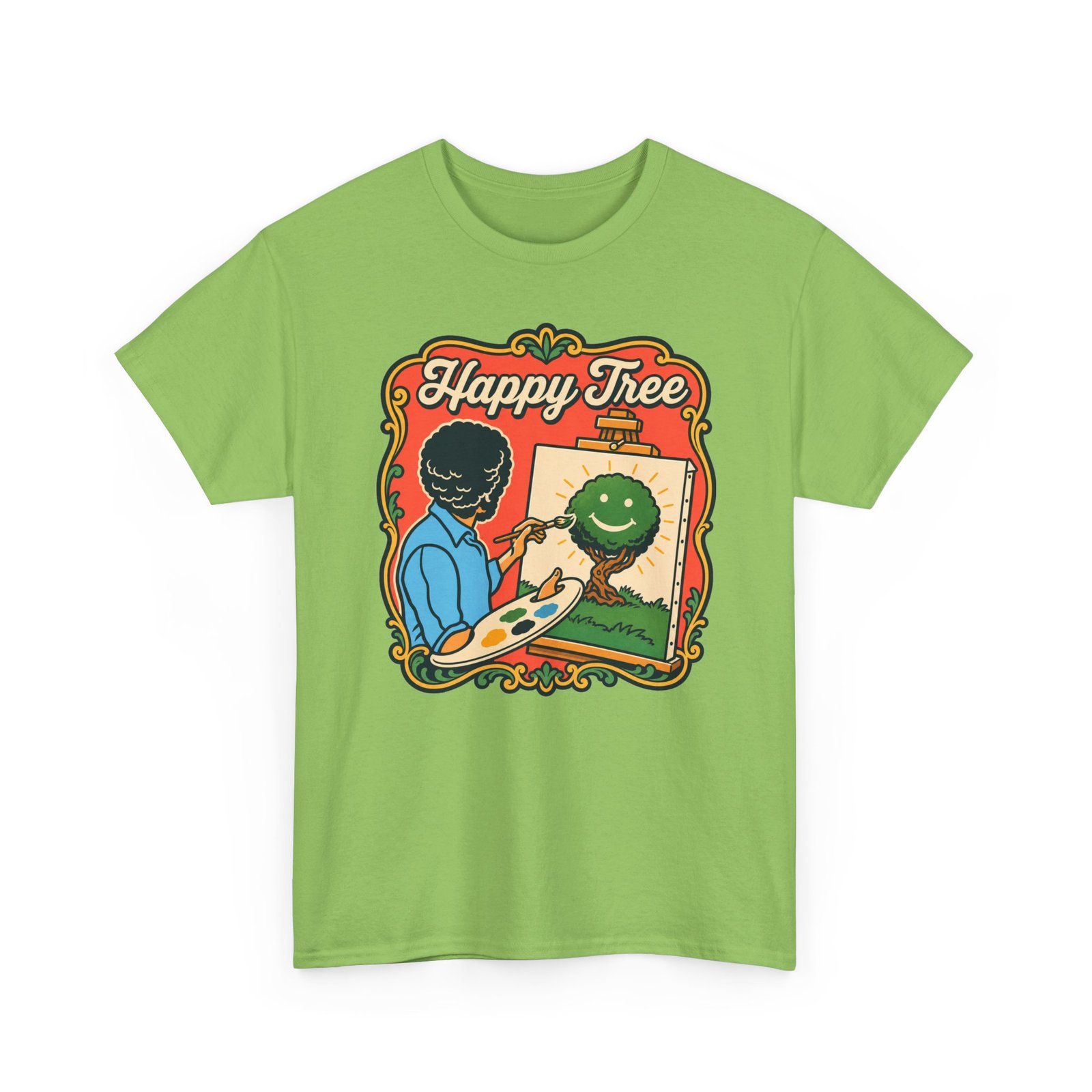 "Happy Tree" Unisex T-Shirt – Peace, Paint, and Positivity - Image 28