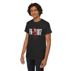 FN-2187 Red Handprint - Unisex T-Shirt – Battle-Worn Sci-Fi Number - Image 12