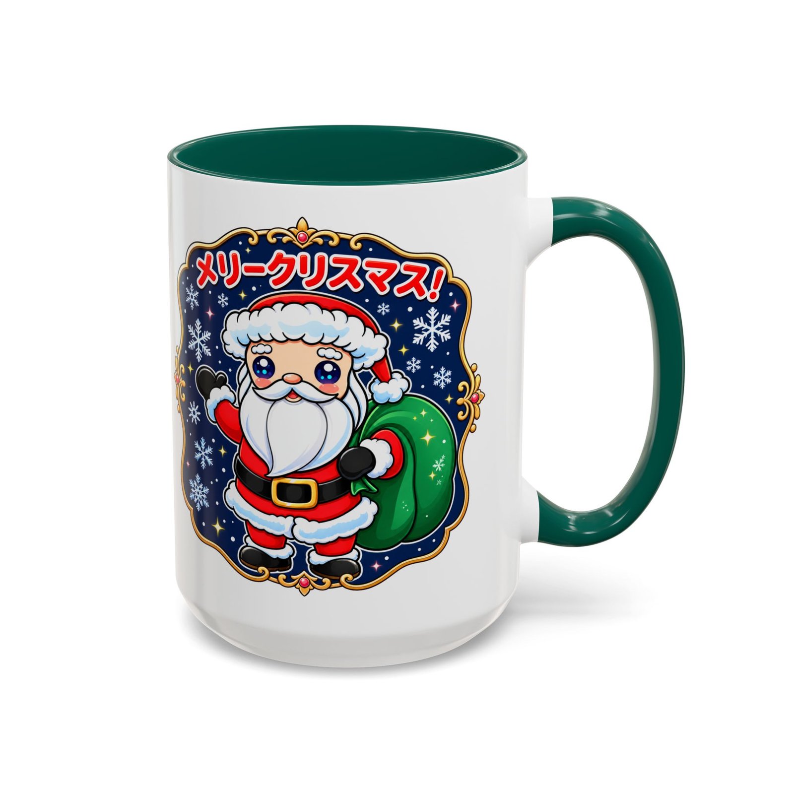 Kawaii Santa - Color Accent Mug – メリークリスマス with Every Sip - Image 17