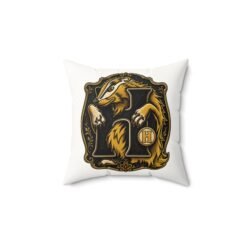 House of Badger – Faux Suede Throw Pillow – Cozy Wizarding School House Pride - Image 4