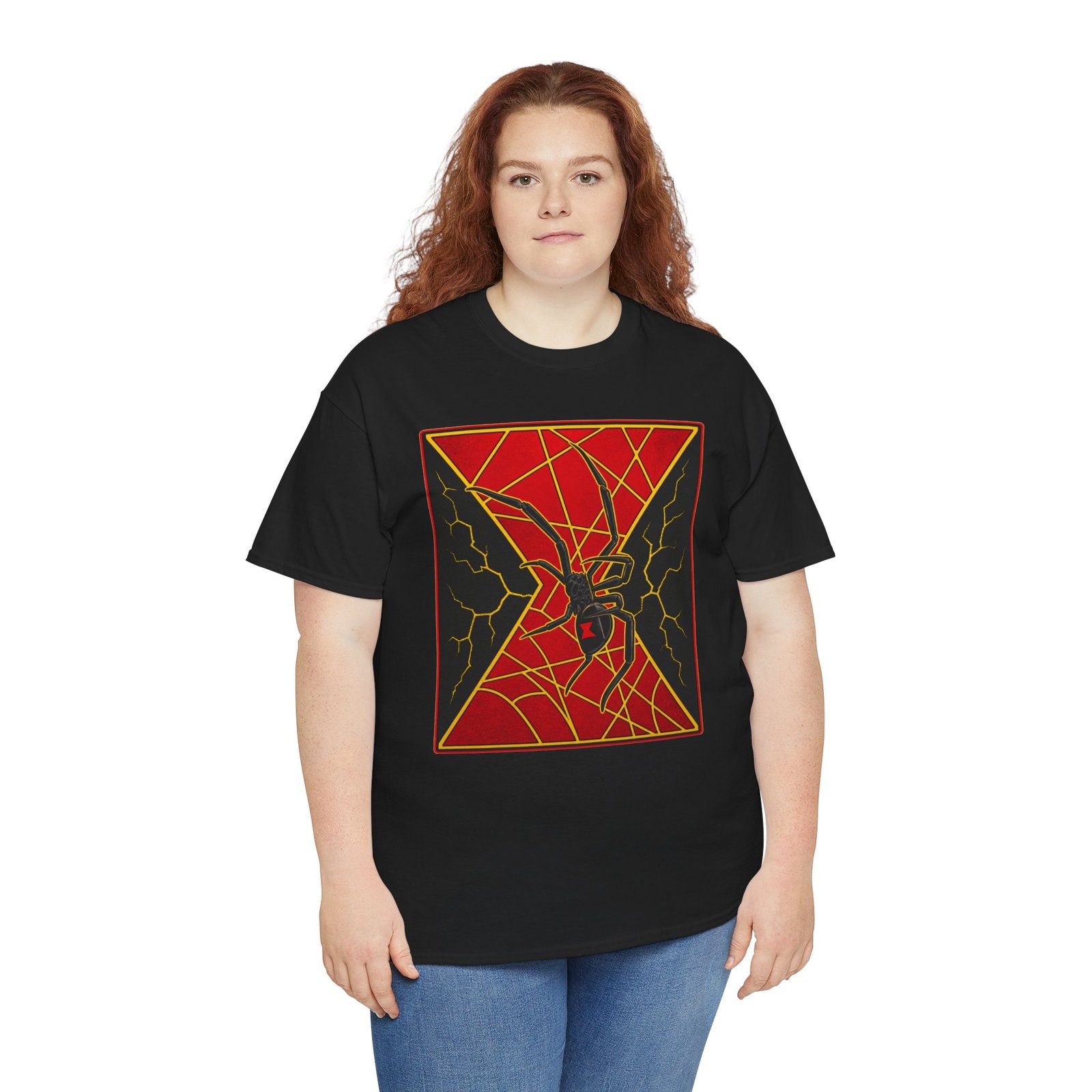 Black Widow – Unisex T-Shirt – Deadly Icon, Comic Book Style - Image 9