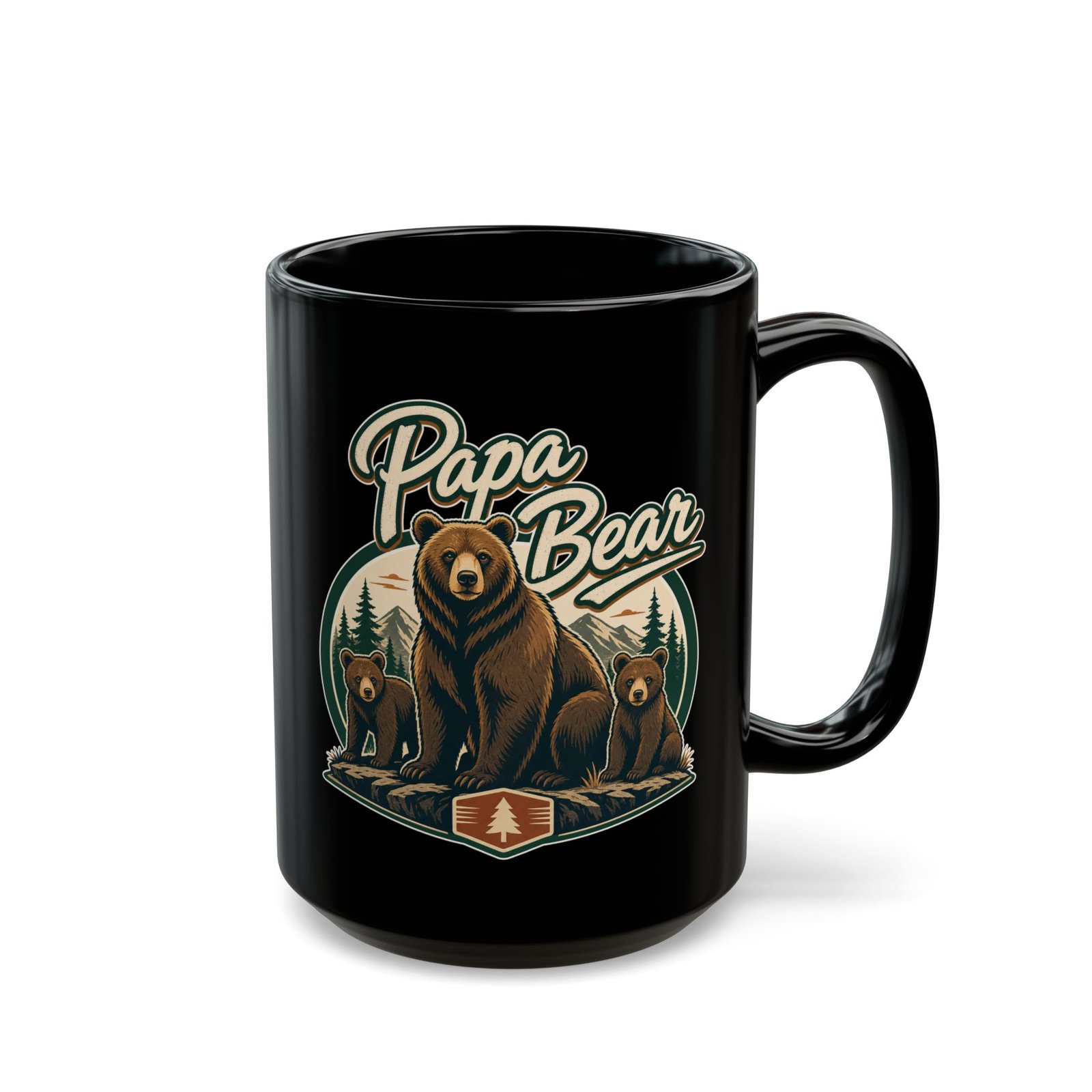 Papa Bear – Black Mug – Strong Coffee for the Head of the Den - Image 6