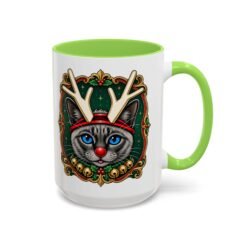 Rudolph the Reindeer Cat Color Accent Mug – Sip with Whiskers and Cheer - Image 27
