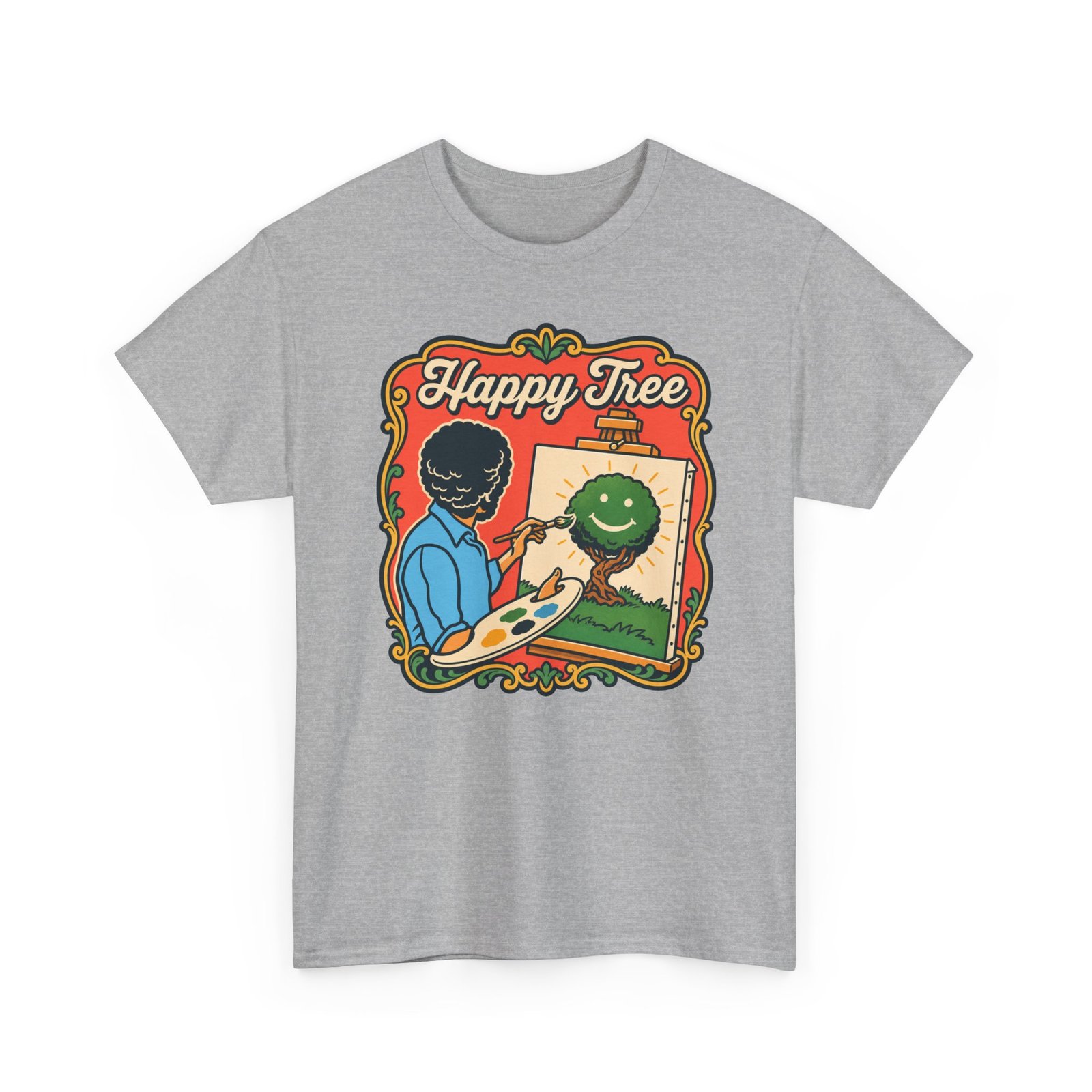 "Happy Tree" Unisex T-Shirt – Peace, Paint, and Positivity - Image 21
