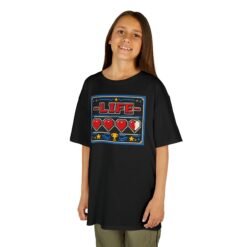 Alternative view of Life Hearts - Kids T-Shirt – Retro Gamer Style