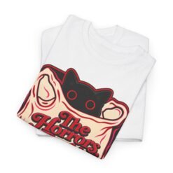 Alternative view of The Horrors Persist But So Do I – Unisex T-Shirt – Existential Black Cat Energy