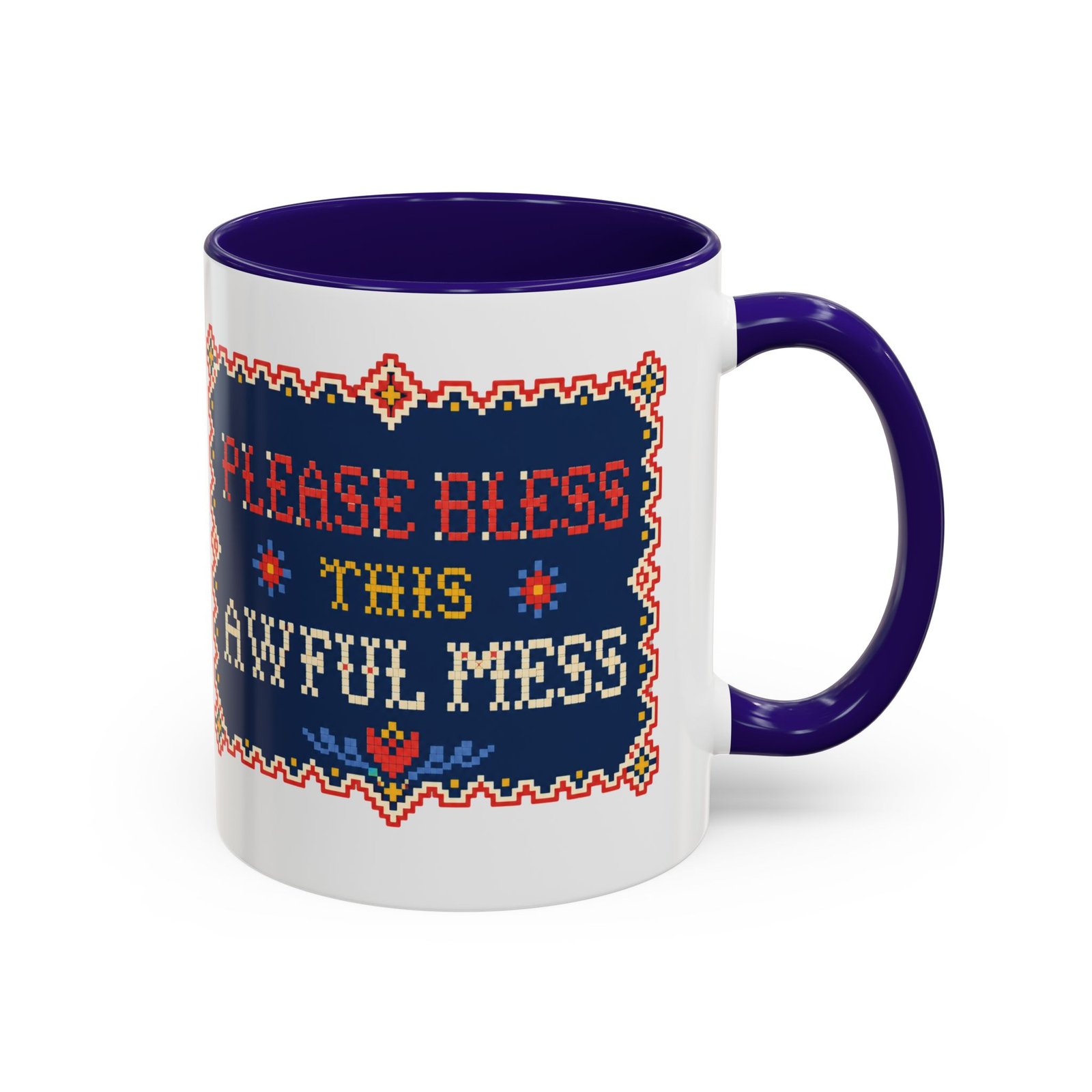 Please Bless This Awful Mess – 11oz or 15oz Accent Mug – Caffeine for Cozy Chaos - Image 5