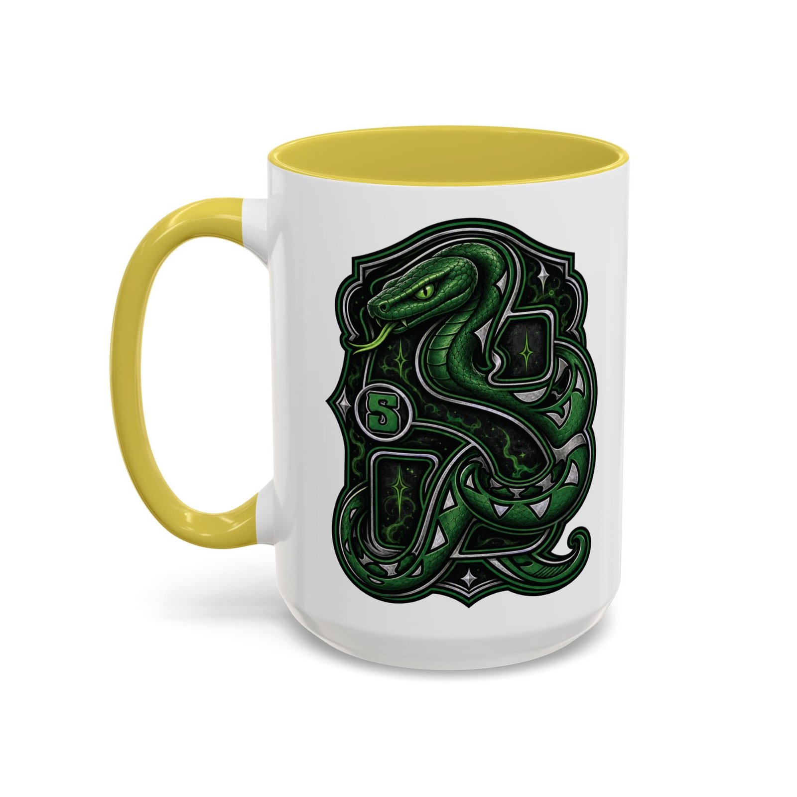 House of Snake – Accent Color Mug – Wizarding School Ambition in Every Sip - Image 8