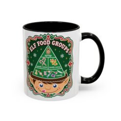 Elf Food Groups – Color Accent Mug – Sweet Sips, North Pole Style - Image 3