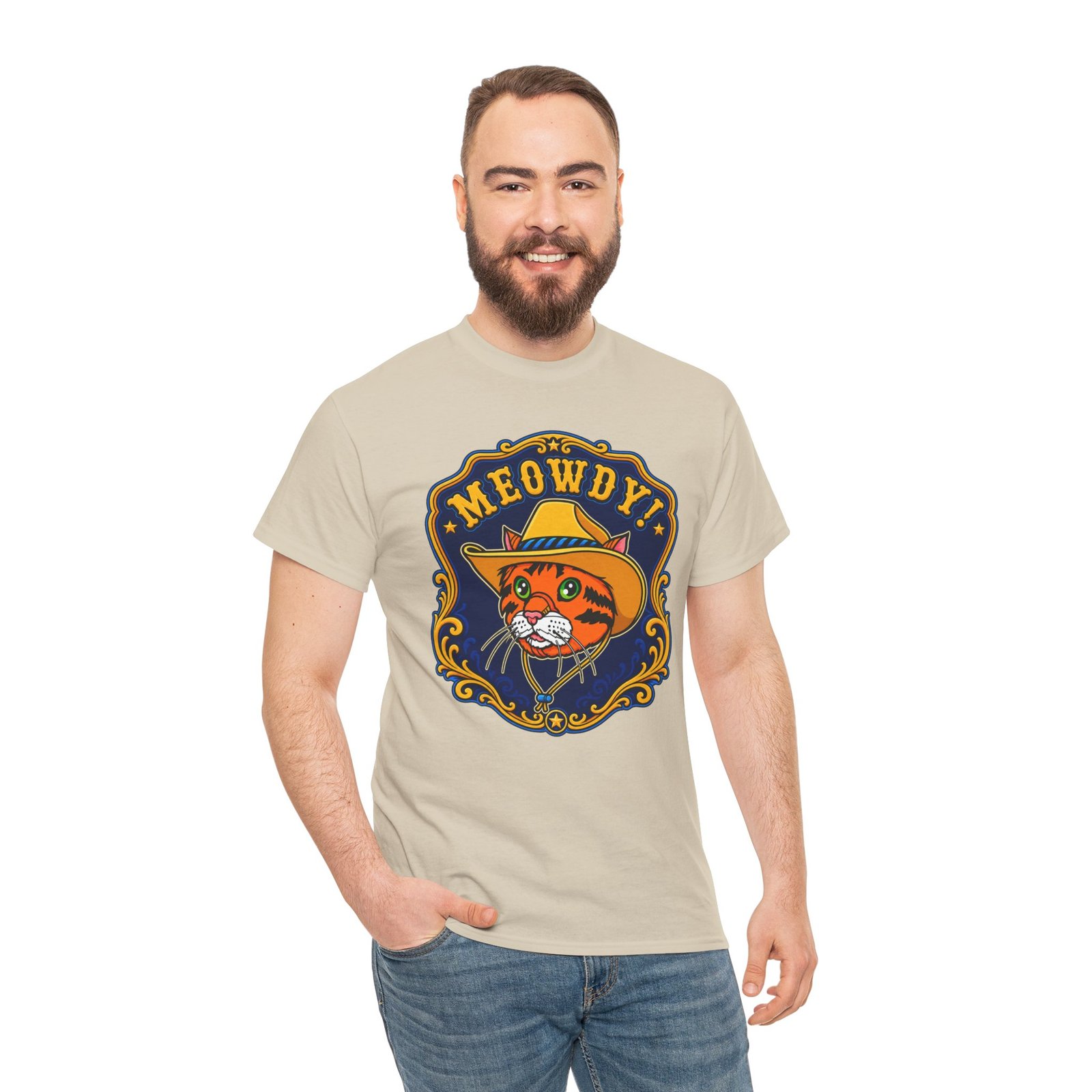 Meowdy! Cowboy Cat - Unisex T-Shirt – Howdy, Purrtner - Image 8