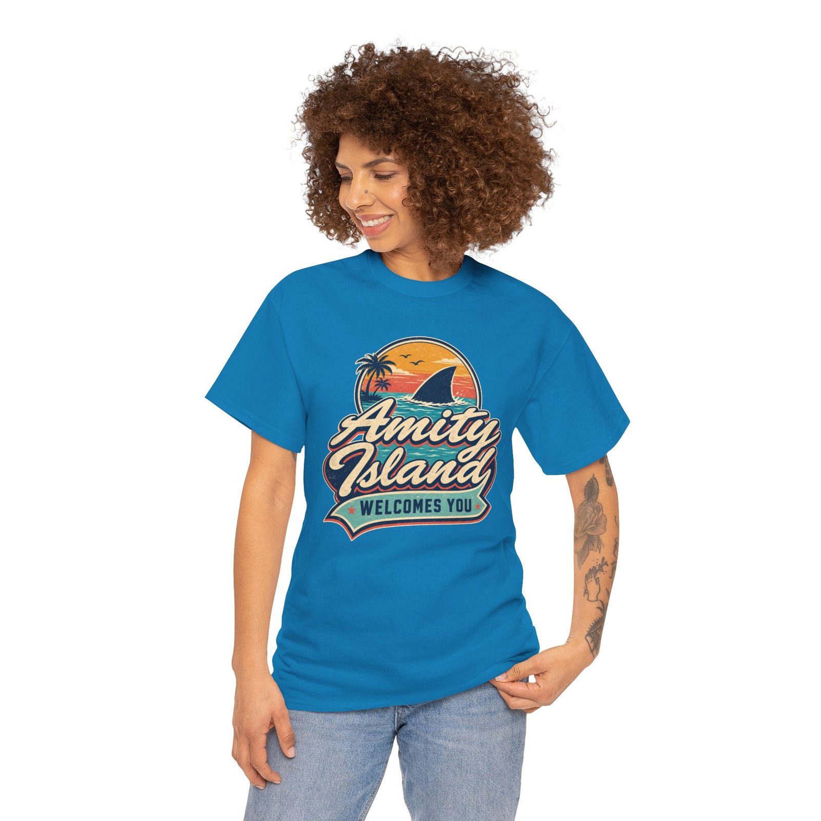 Amity Island Welcomes You – Unisex T-Shirt – Beaches Open, Probably - Image 3