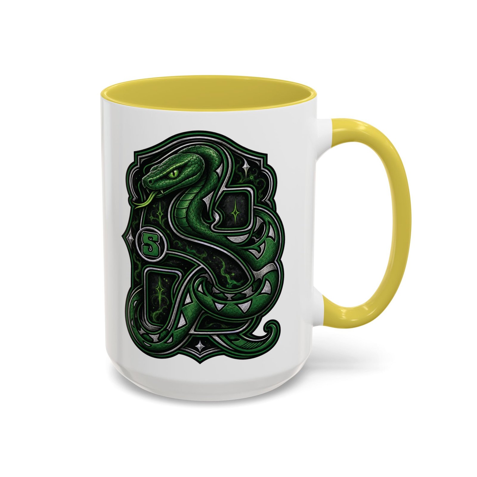 House of Snake – Accent Color Mug – Wizarding School Ambition in Every Sip - Image 7
