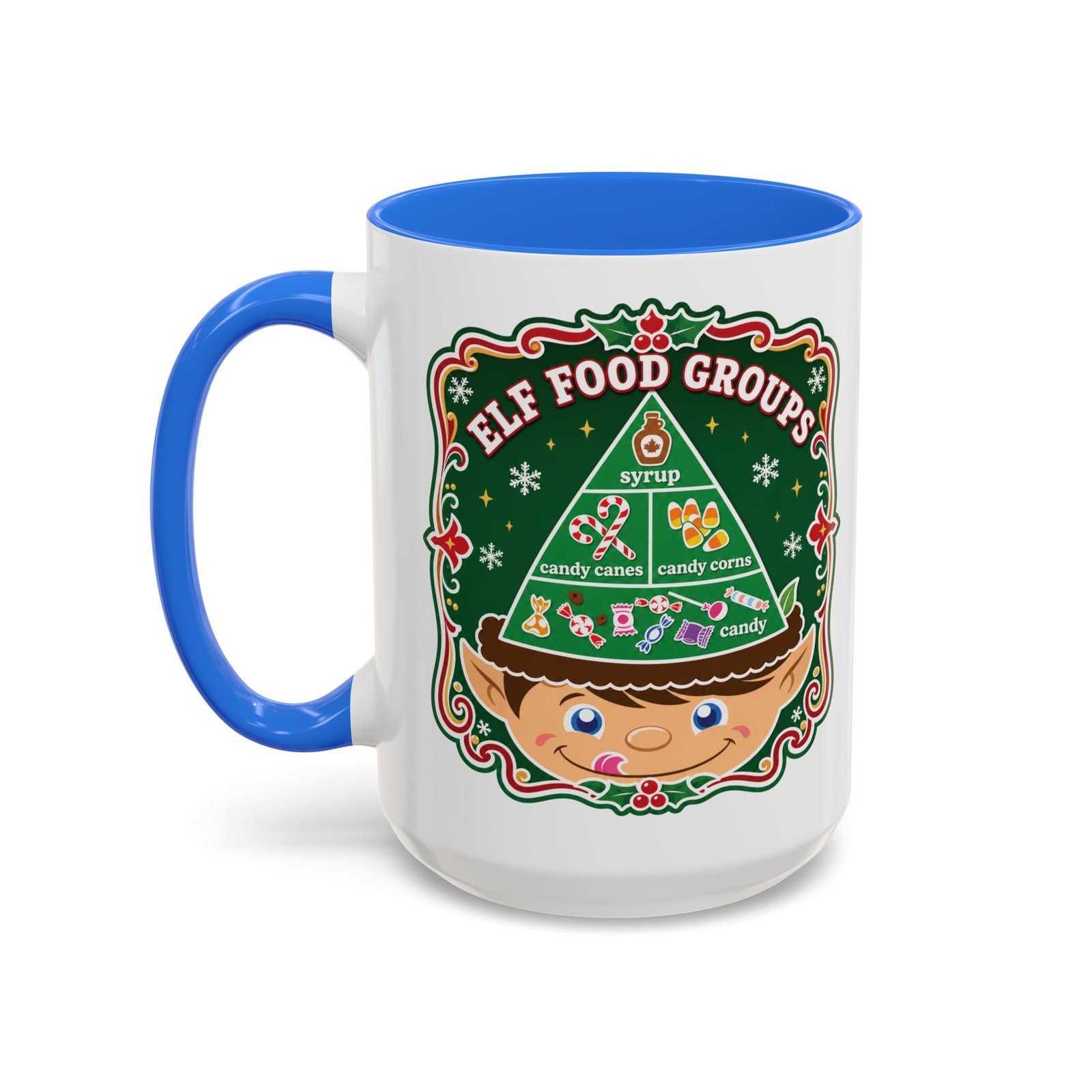 Elf Food Groups – Color Accent Mug – Sweet Sips, North Pole Style - Image 30