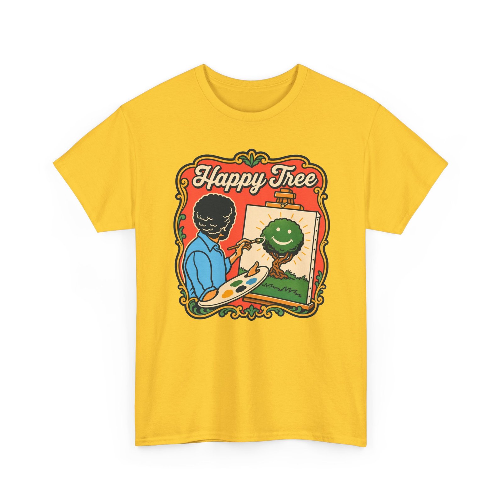 "Happy Tree" Unisex T-Shirt – Peace, Paint, and Positivity - Image 22
