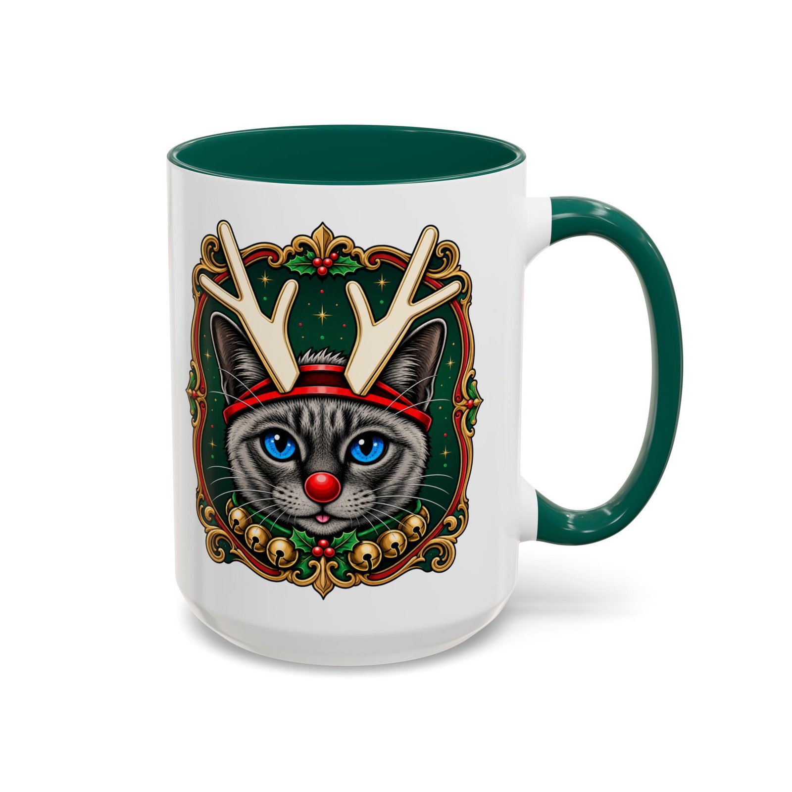 Rudolph the Reindeer Cat Color Accent Mug – Sip with Whiskers and Cheer - Image 23