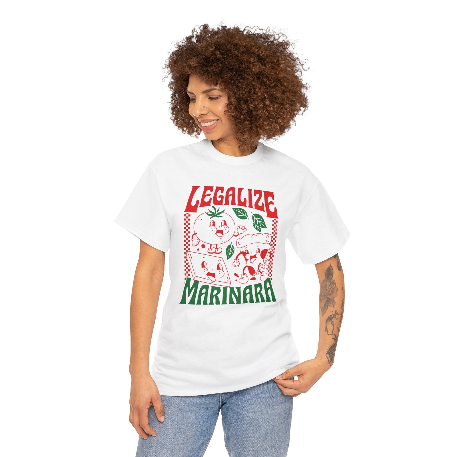 Legalize Marinara - Unisex T-Shirt – Funny Retro Pizza and Italian Food - Image 5