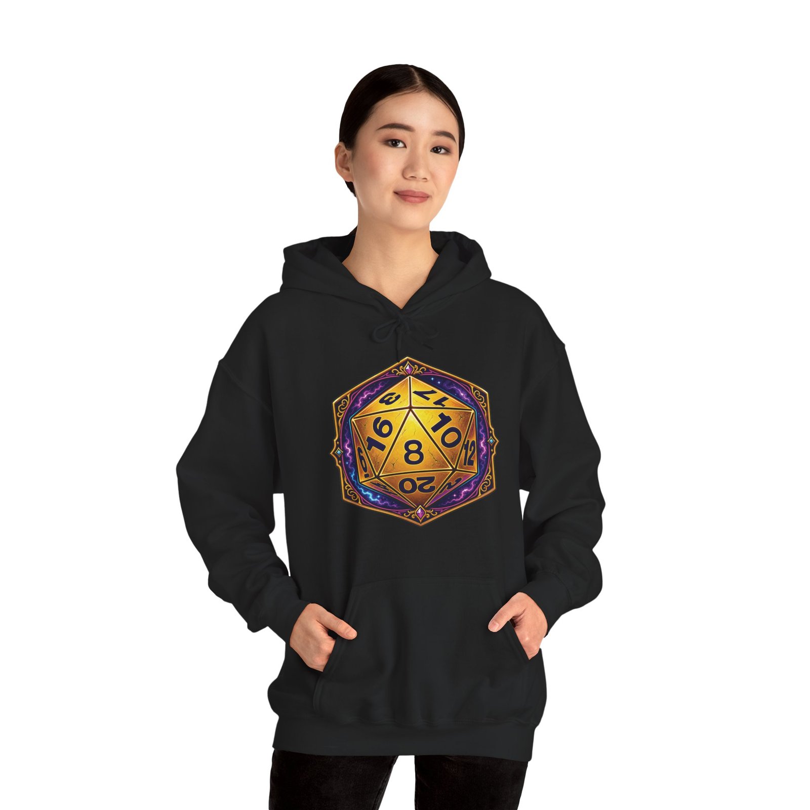 20-Sided Die - Unisex Hoodie – D20 Tabletop RPG & Gamer - Image 7