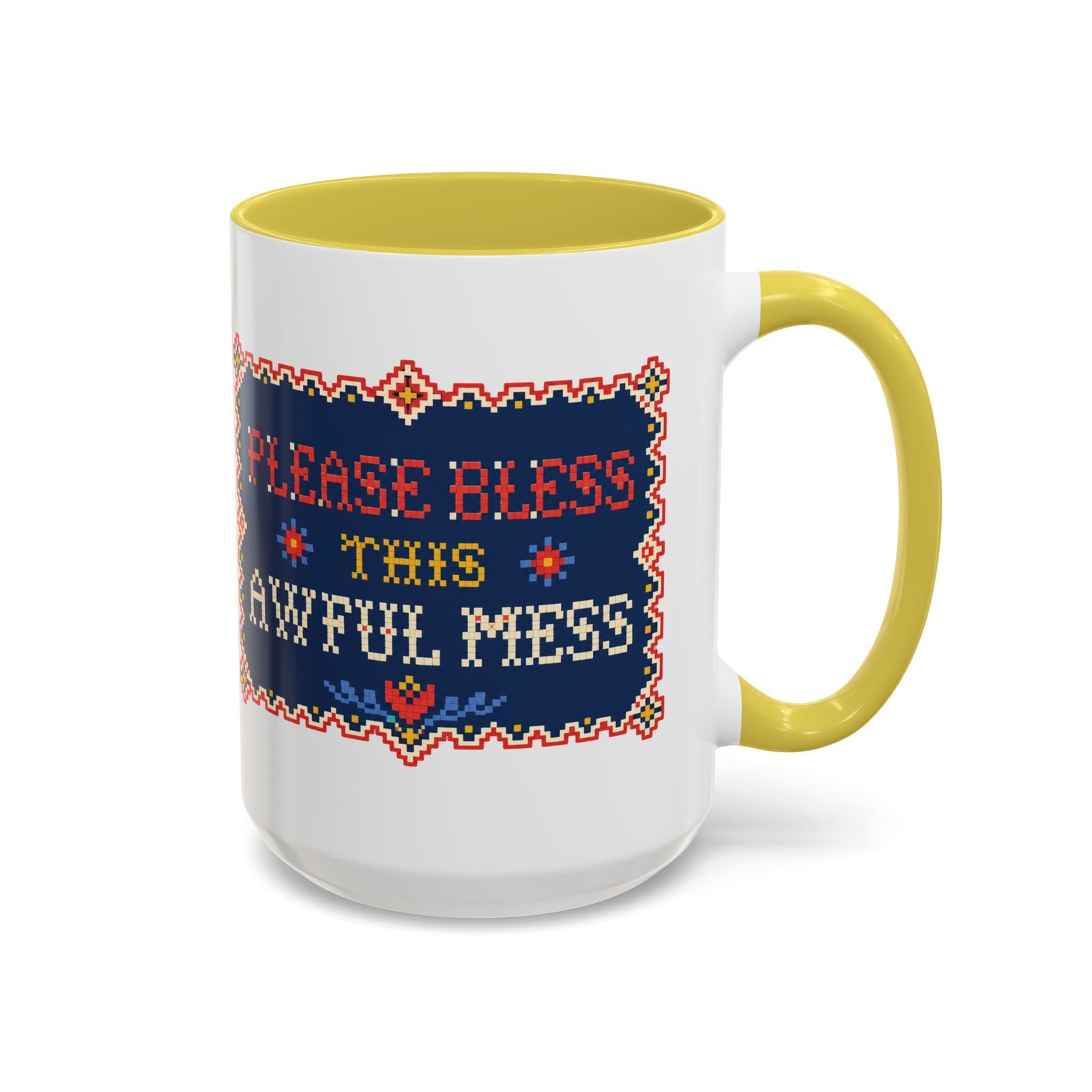 Please Bless This Awful Mess – 11oz or 15oz Accent Mug – Caffeine for Cozy Chaos - Image 45