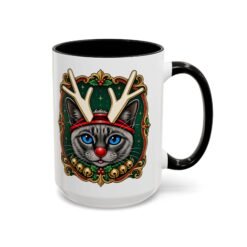Rudolph the Reindeer Cat Color Accent Mug – Sip with Whiskers and Cheer - Image 17