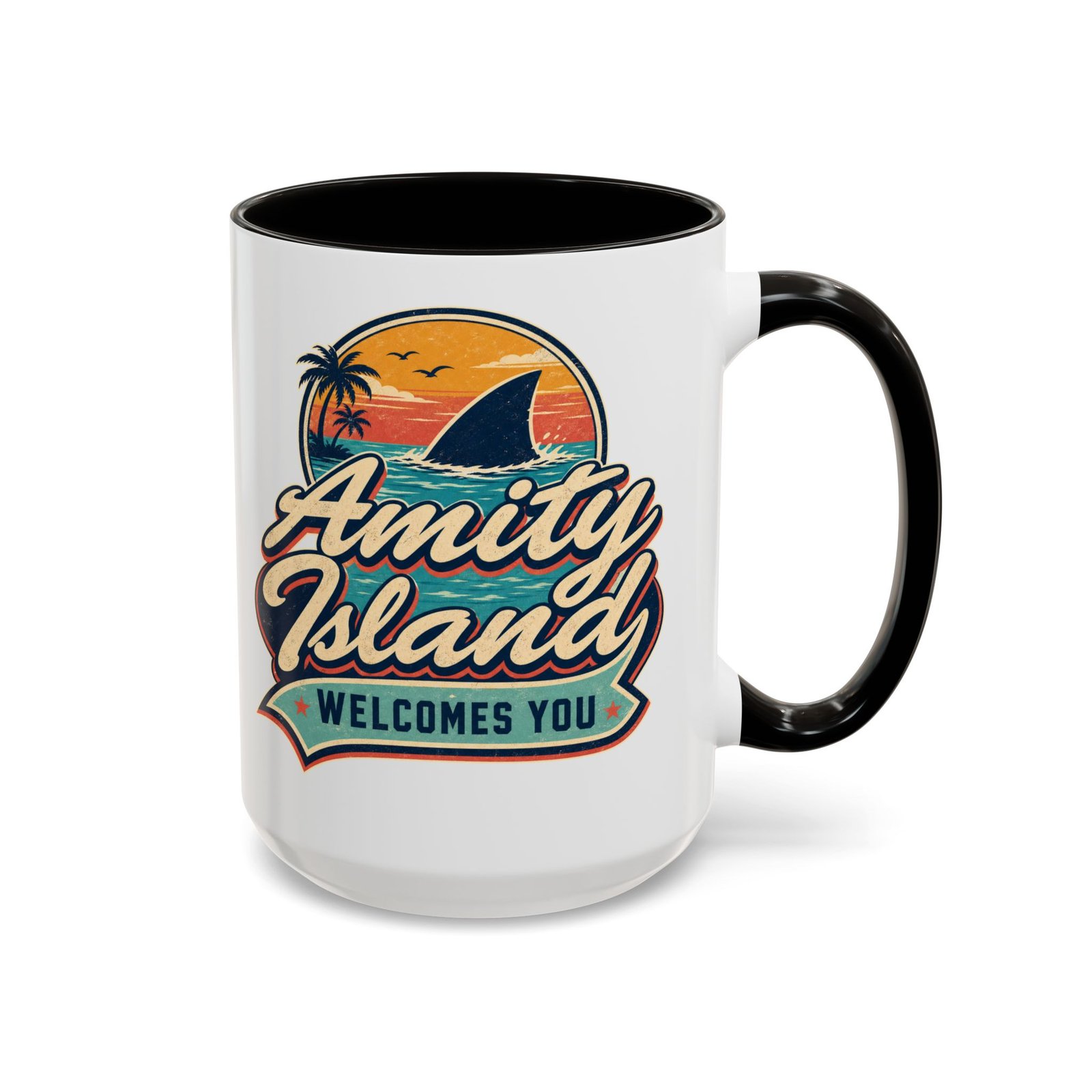 Amity Island Welcomes You – Color Accent Mug – Coffee With a Bite - Image 13