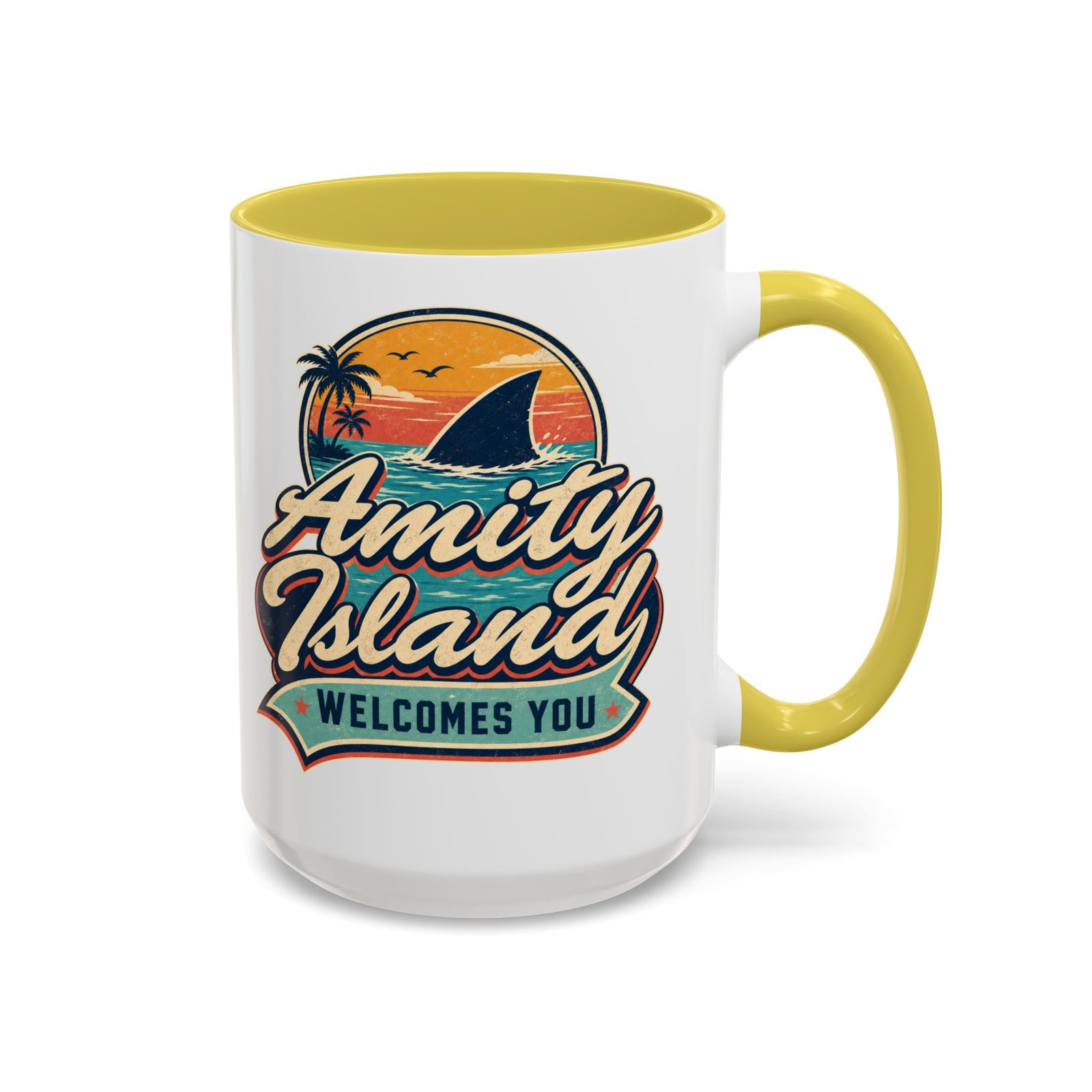 Amity Island Welcomes You – Color Accent Mug – Coffee With a Bite - Image 21