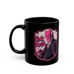 Alternative view of Pink Freud – Black 11oz or 15oz Mug – Coffee, Rock & Psychoanalysis