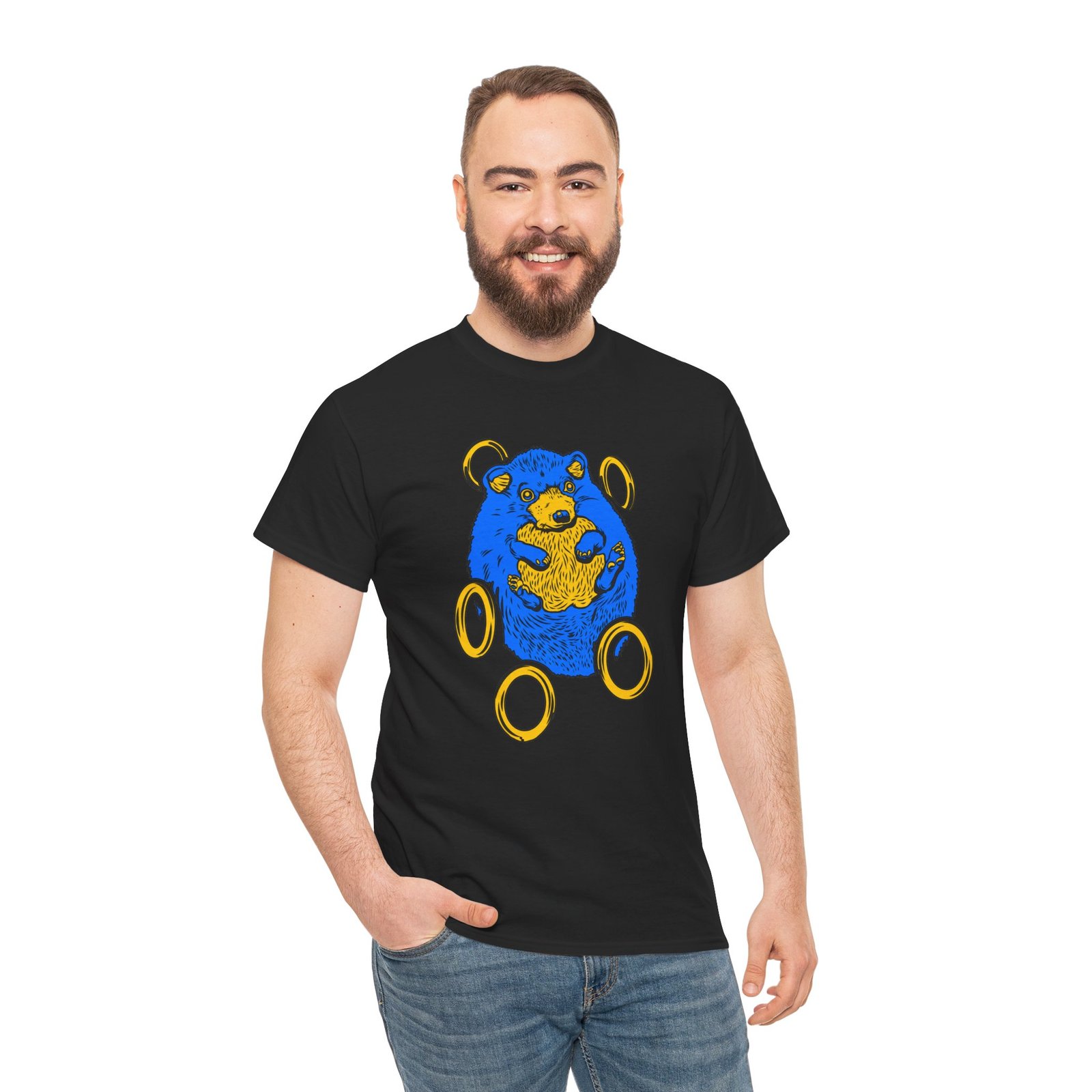 Blue Hedgehog and Golden Rings Unisex T-Shirt – Retro Gaming and Arcade - Image 8