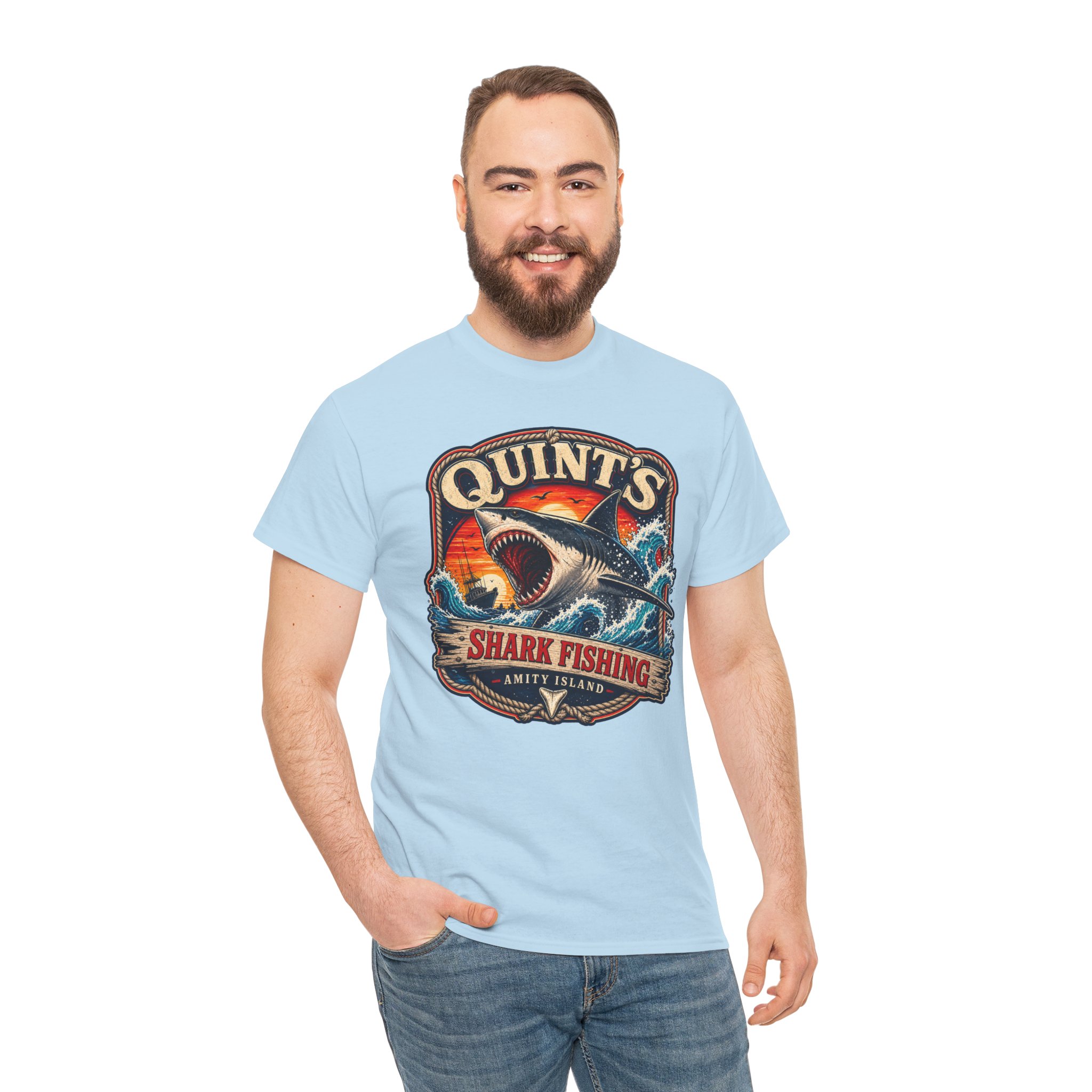 Quint’s Shark Fishing – Unisex T-Shirt – Amity’s Finest Shark Hunter - Image 4