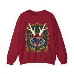 Rudolph Catmas Unisex Sweatshirt – Feline Festive, Reindeer Ready - Image 22