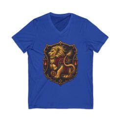 House of Lion – Unisex V-Neck T-Shirt – Wizarding School Courage with Confident Style - Image 5