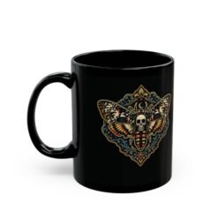Alternative view of Deathshead Moth - Black Mug – Dark Elegance with Every Sip