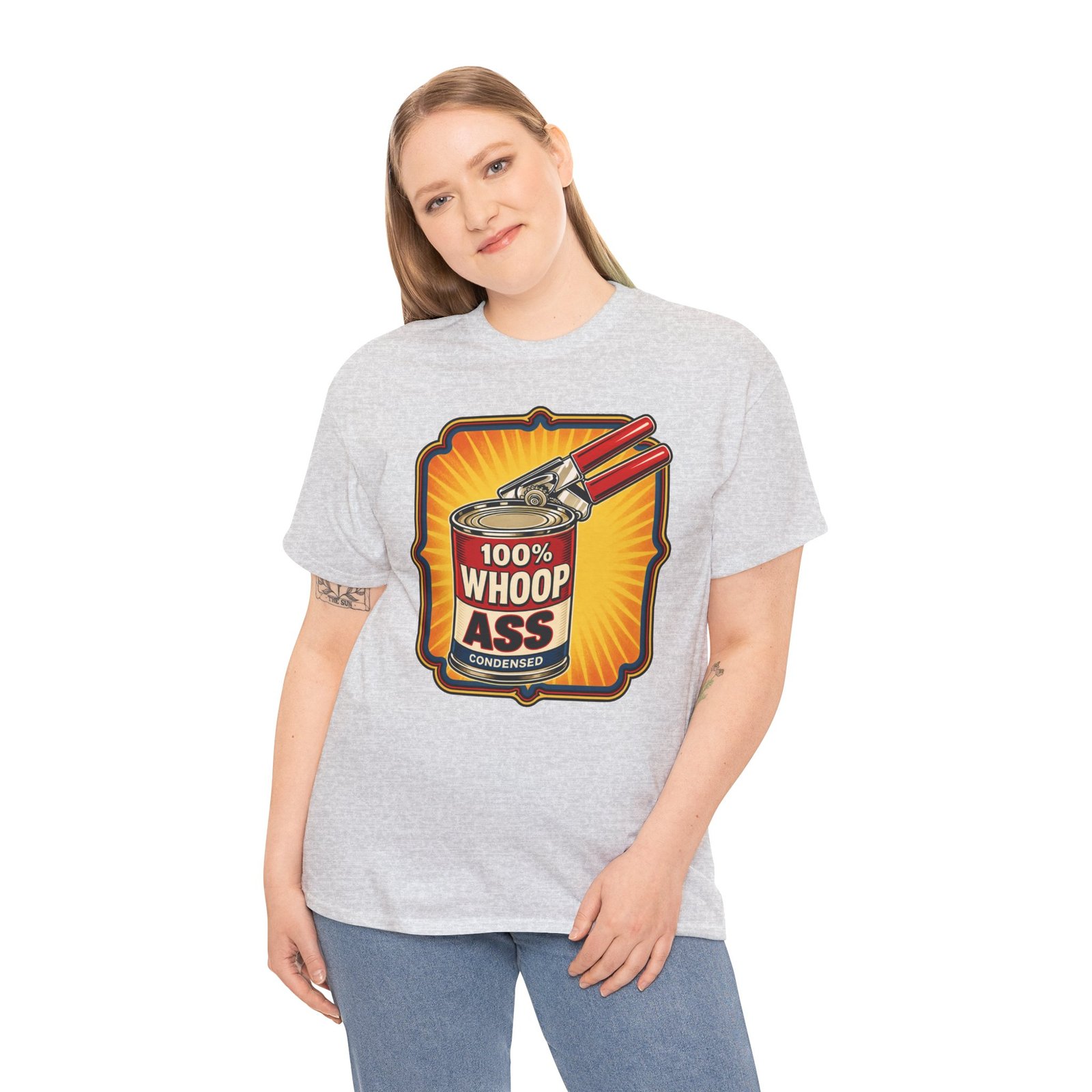 100% Can of Whoop Ass – Unisex T-Shirt – Open with Caution - Image 6