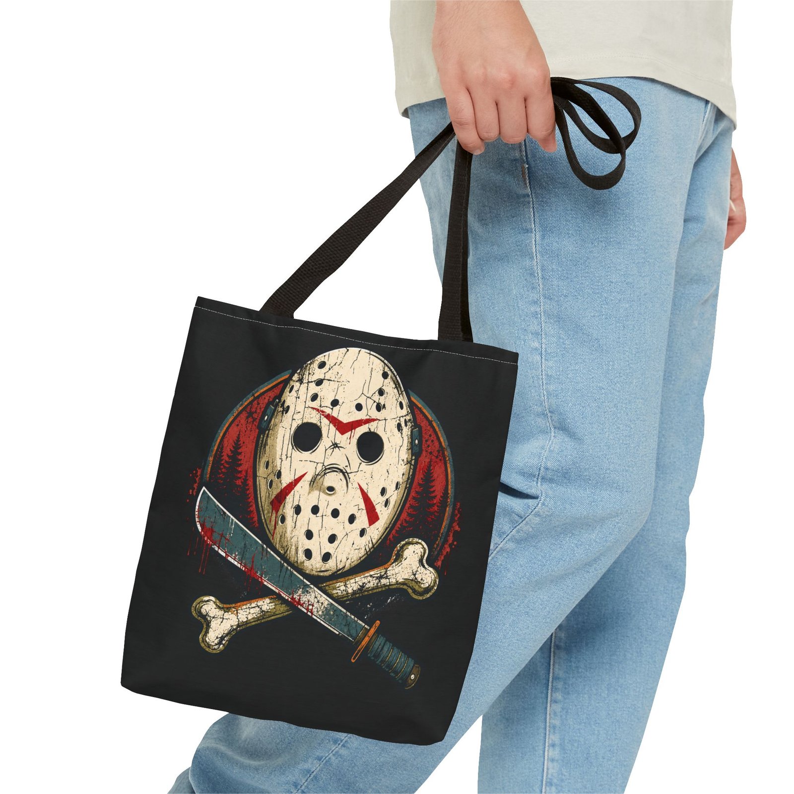 Jason Voorhees Jolly Roger - Tote Bag – Friday the 13th Horror - Image 3
