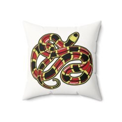 Curled Coral Snake - Faux Suede Throw Pillow – Reptile, Wildlife - Image 8