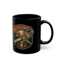 Groovy - Black Mug – Hail to the Caffeine, Baby - Image 3