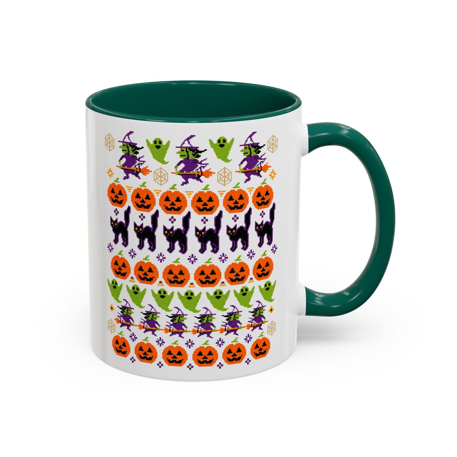 Halloween Ugly Sweater - Color Accent Mug – Spooky Season Coffee Cup - Image 7