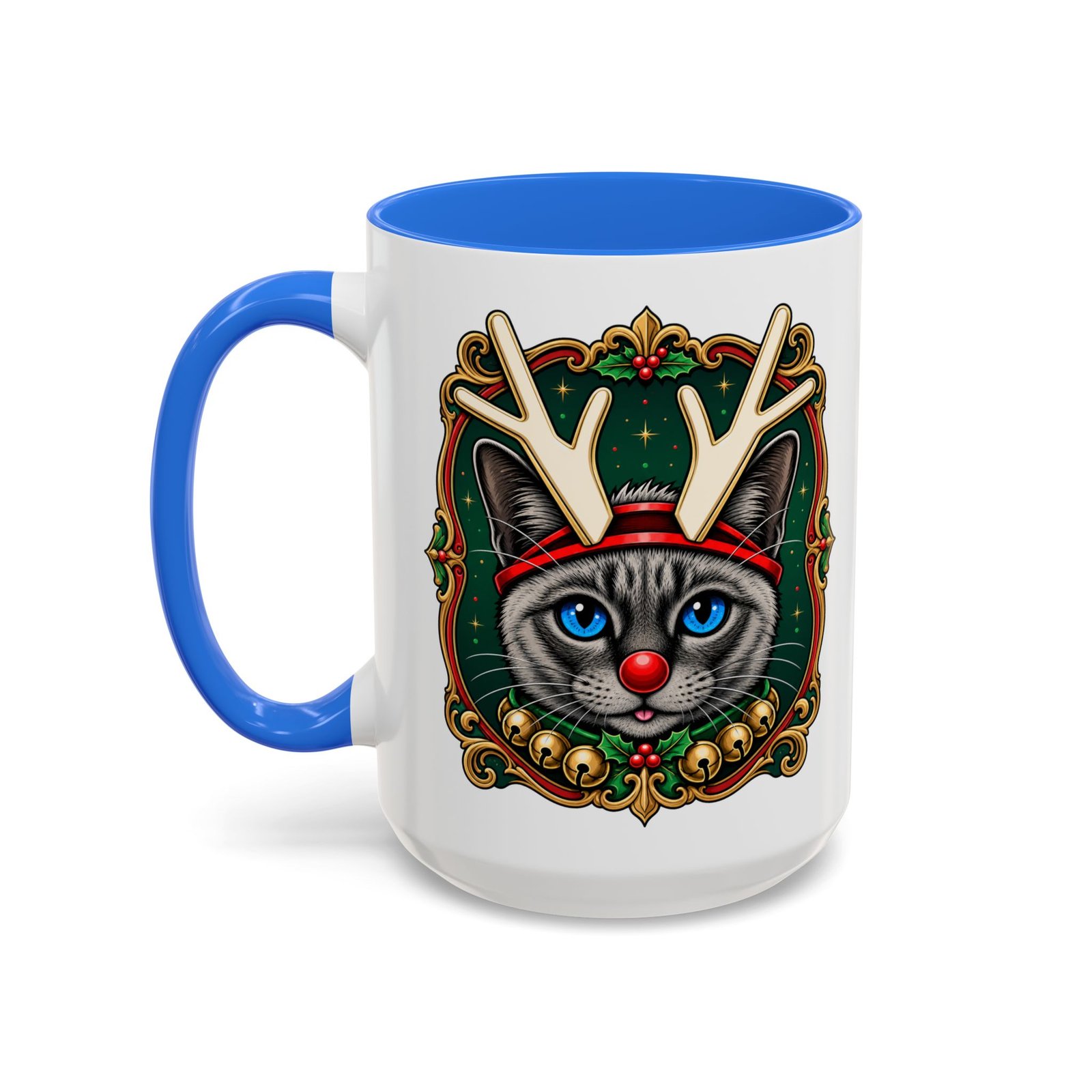 Rudolph the Reindeer Cat Color Accent Mug – Sip with Whiskers and Cheer - Image 22