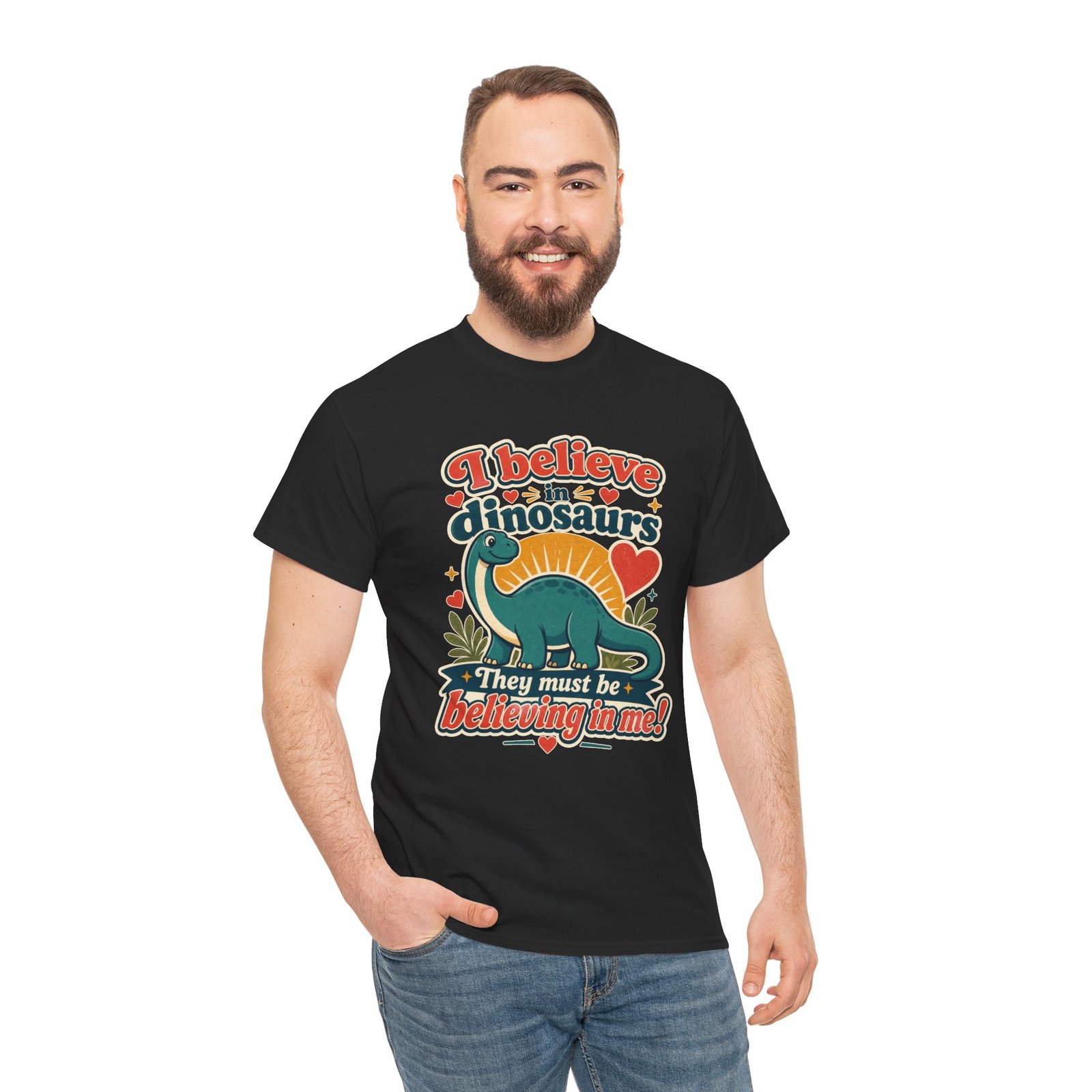 I Believe in Dinosaurs - Unisex T-Shirt – Prehistoric Positivity, Present Day Vibes - Image 8