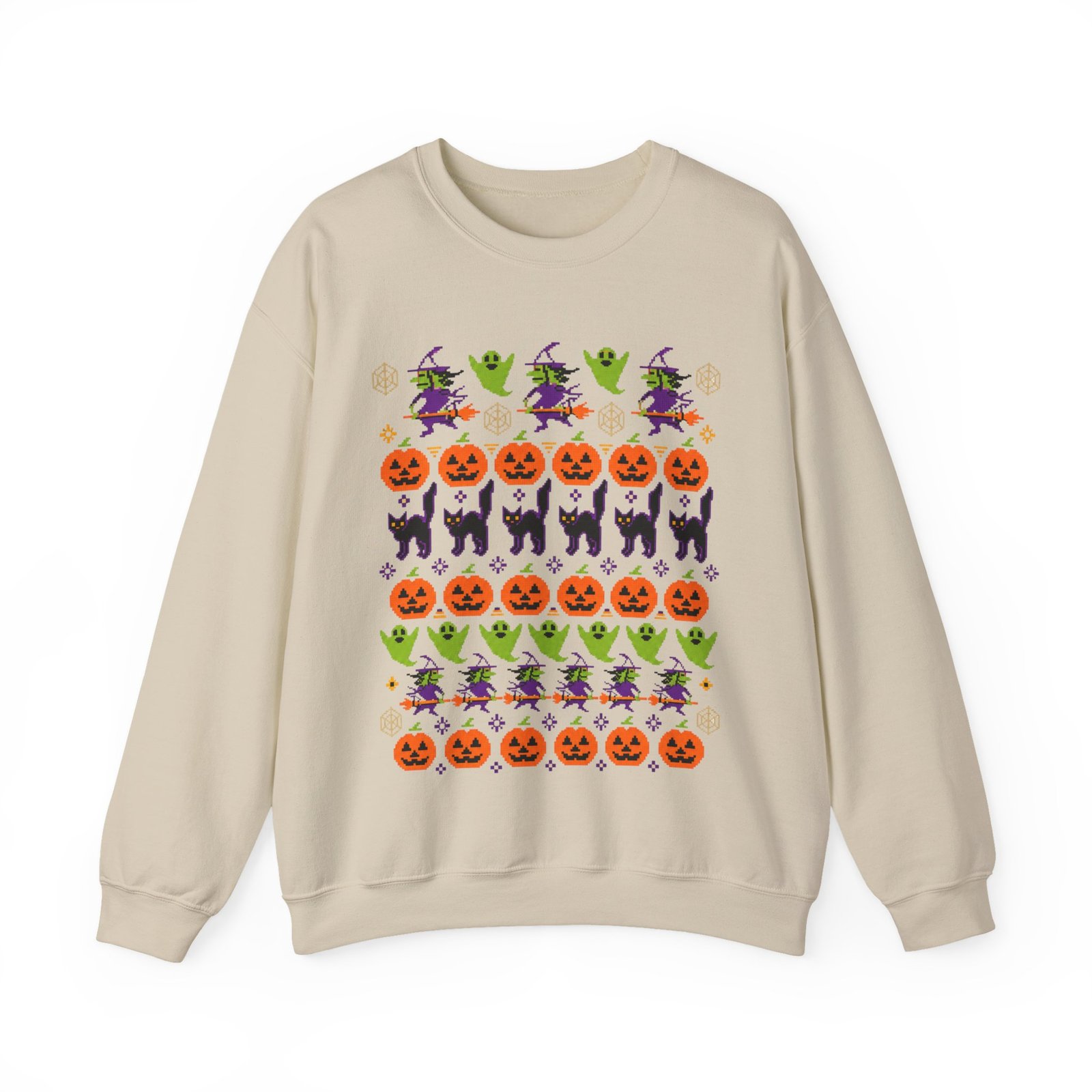 Halloween Ugly Sweater - Unisex Sweatshirt – Spooky Season Full Pattern - Image 13