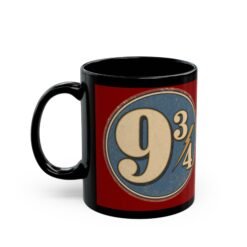 Alternative view of Platform 9¾ – Black 11oz or 15oz Mug – Coffee Before the Hogwarts Express