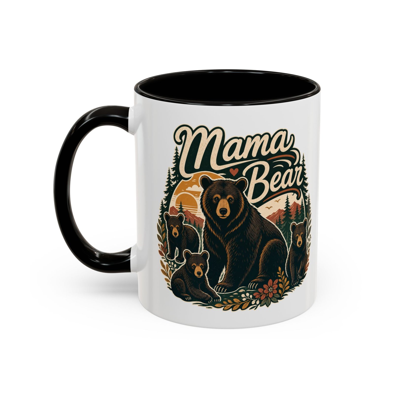 Mama Bear – Color Accent Mug – Fierce Love, Strong Coffee - Image 4