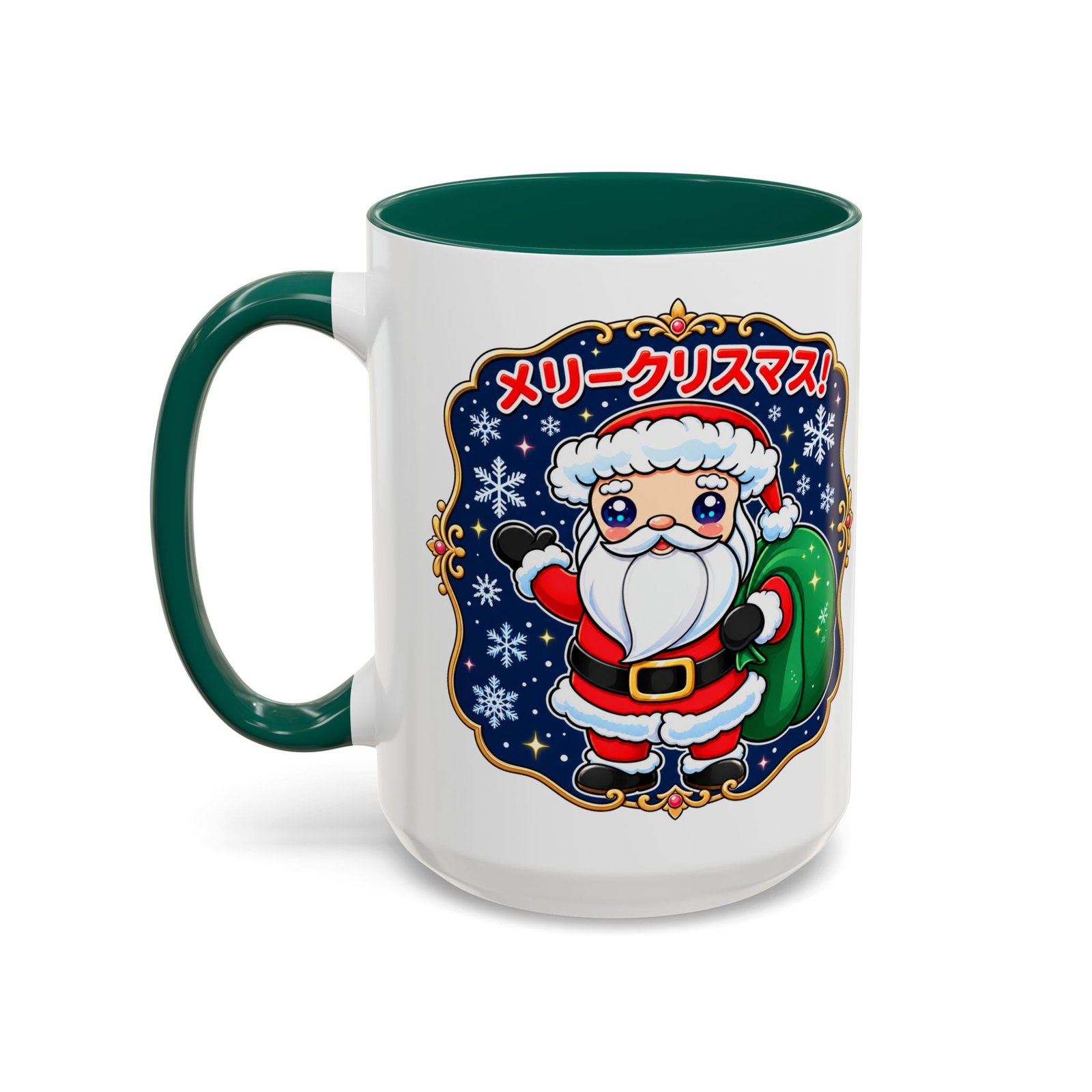 Kawaii Santa - Color Accent Mug – メリークリスマス with Every Sip - Image 18