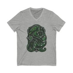 House of Snake – Unisex V-Neck T-Shirt – Wizarding School Confidence with a Clever Edge - Image 9
