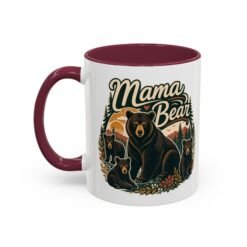 Mama Bear – Color Accent Mug – Fierce Love, Strong Coffee - Image 14
