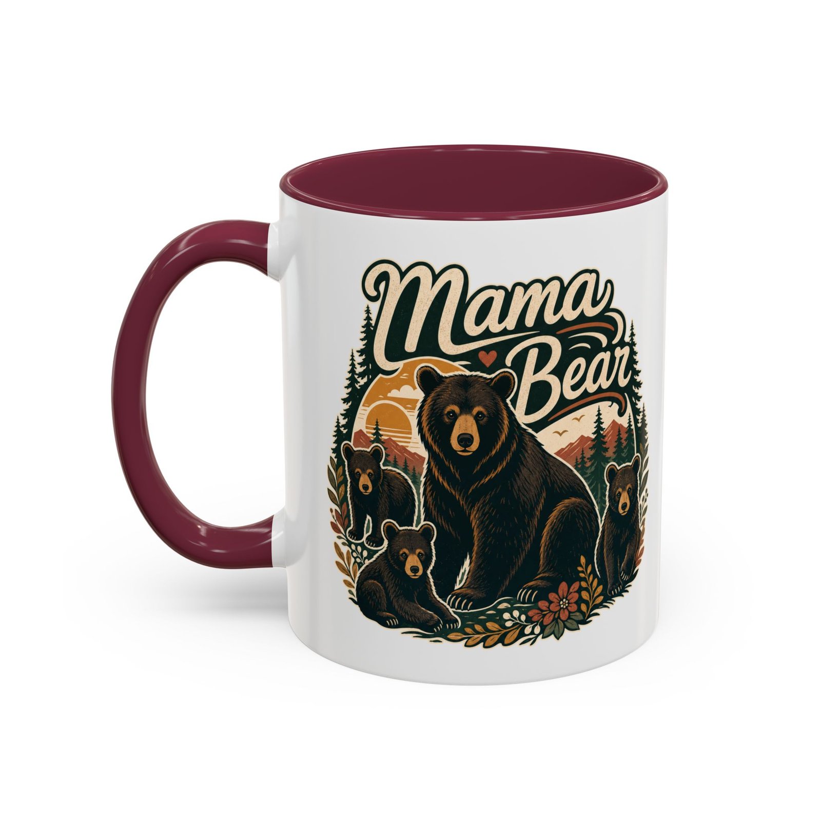 Mama Bear – Color Accent Mug – Fierce Love, Strong Coffee - Image 14