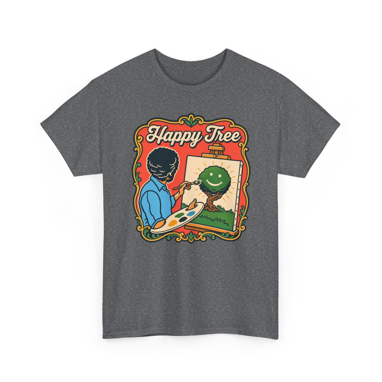 "Happy Tree" Unisex T-Shirt – Peace, Paint, and Positivity - Image 23