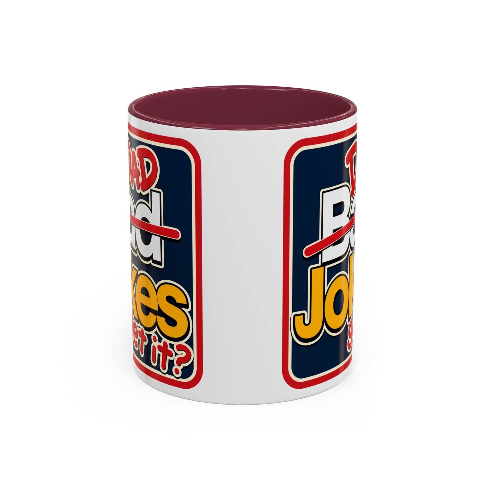 Dad Jokes – Color Accent Mug – Get It? You Will. - Image 4