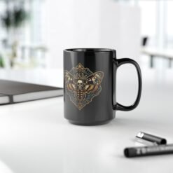 Death's-Head Moth - Black Mug – Dark Elegance with Every Sip - Image 13